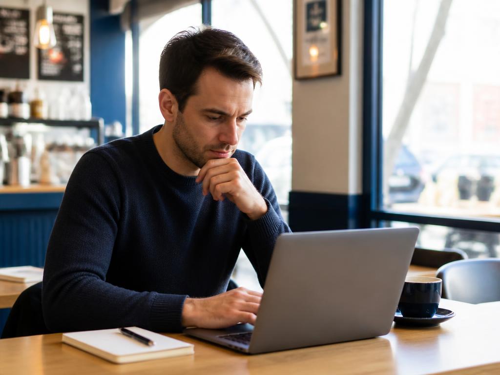 A learner completing a daily thinking exercise on a laptop